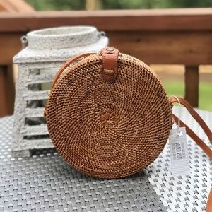 New Authentic Rattan Bag with Side Pattern